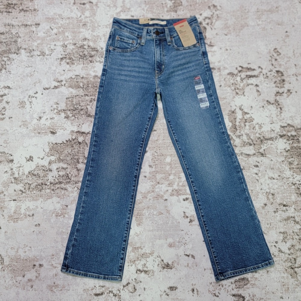 Levi's 725 Kick Bootcut Jeans 24x27 NWT High Rise Medium‎ Wash Women's Stretch